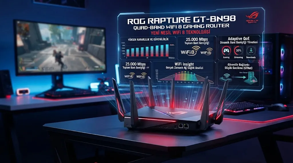 ASUS WiFi 8 Oyuncu Yönlendiricisi ROG Rapture GT-BN98 Modelini Satışa Sundu