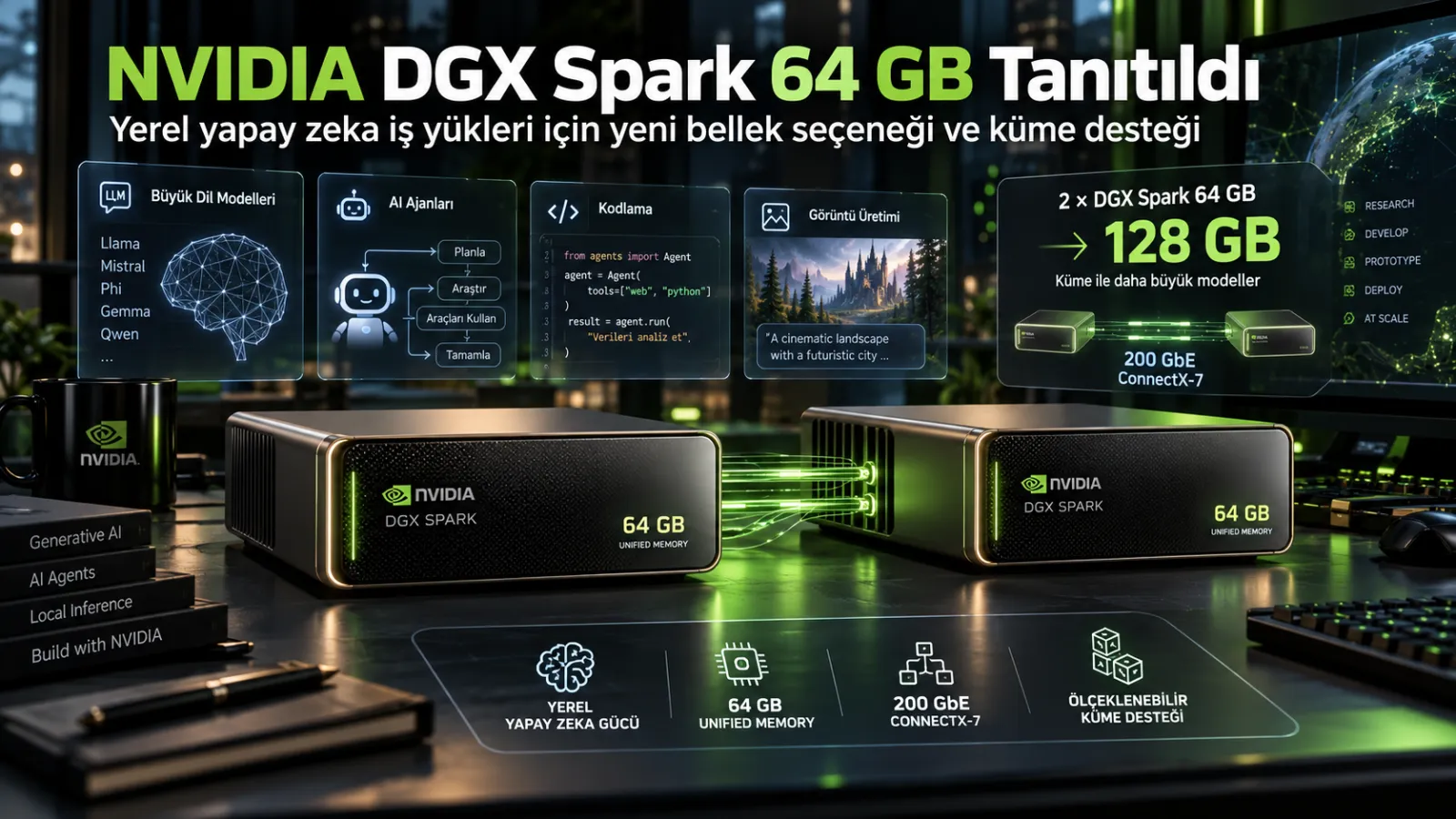 NVIDIA, 64 GB Bellekli DGX Spark Modelini Duyurdu
